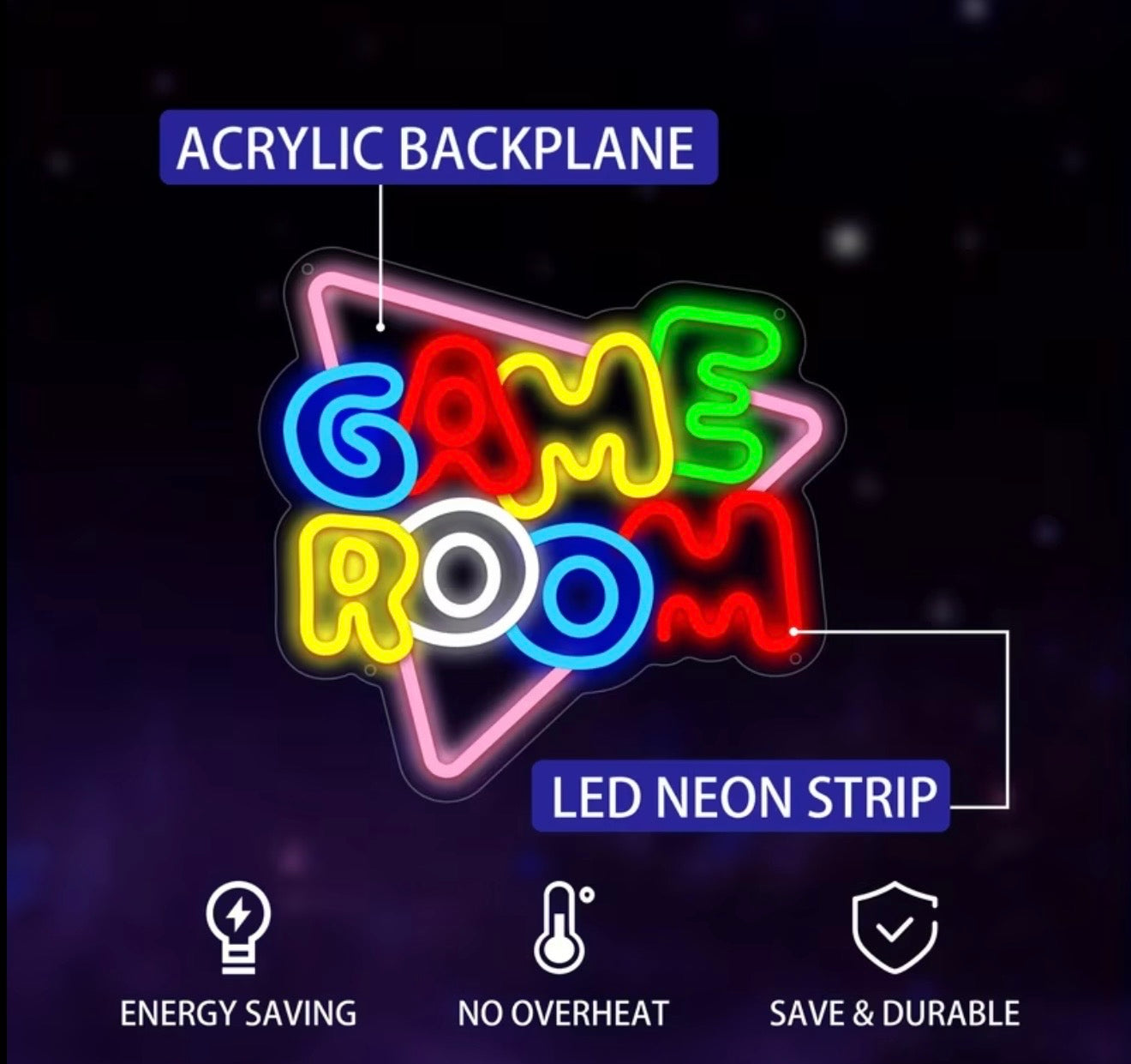 Game Room Neon Sign LED USB Powered for Gamers