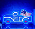 Patriotic Truck Flag Neon Sign USB Powered Light
