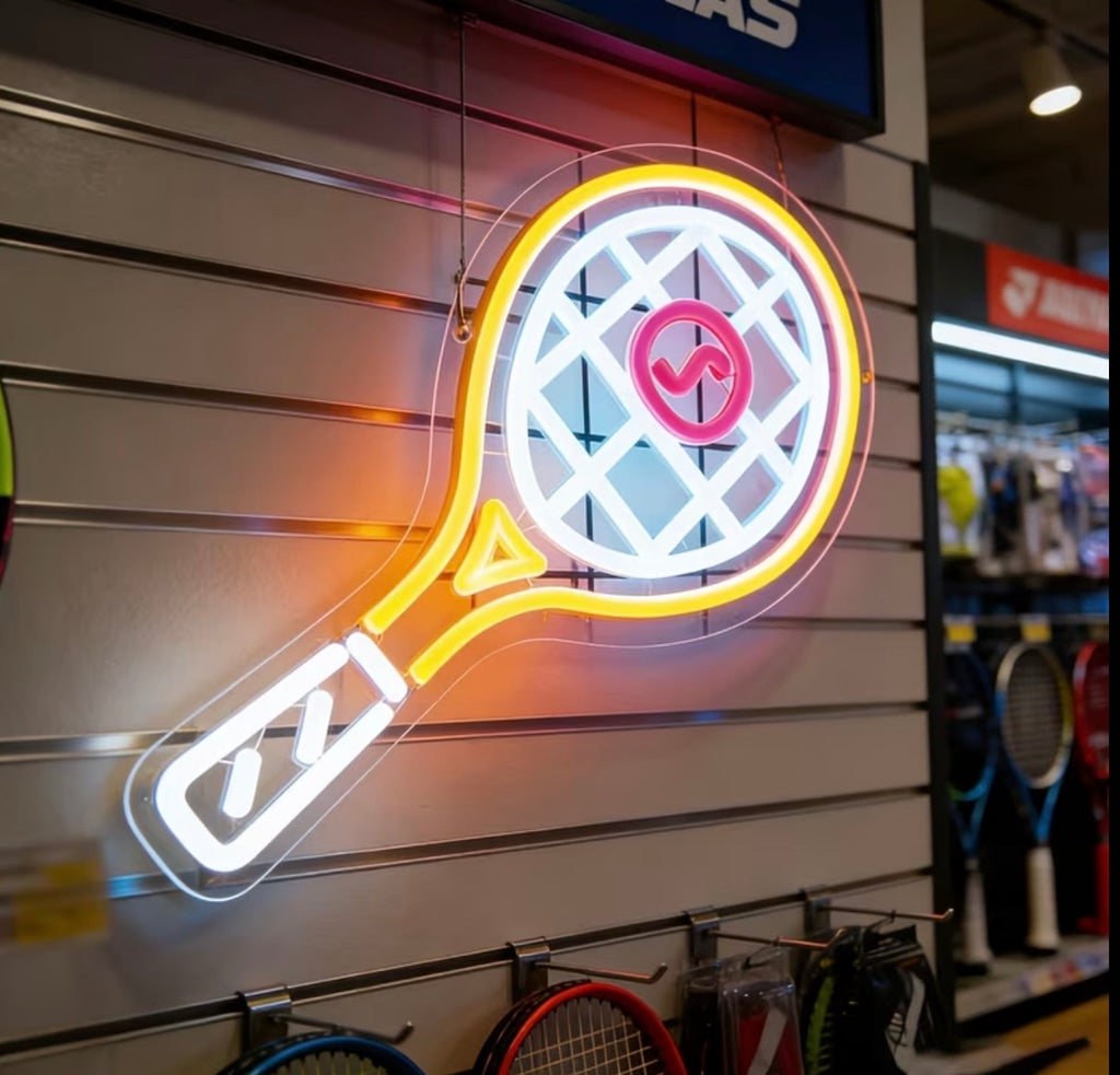 Tennis Racket Neon Sign LED Fitness Room Game Hall Sign USB Powered