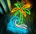 Tropical Beach Palm Tree Neon Sign Wall Decor USB Powered