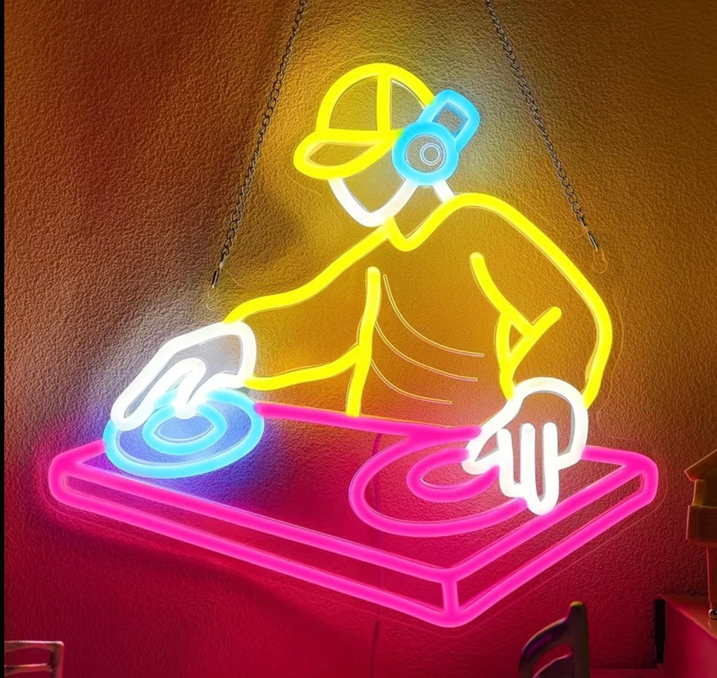 Music DJ LED Neon Sign 10 Adjustable Brightness USB Powered