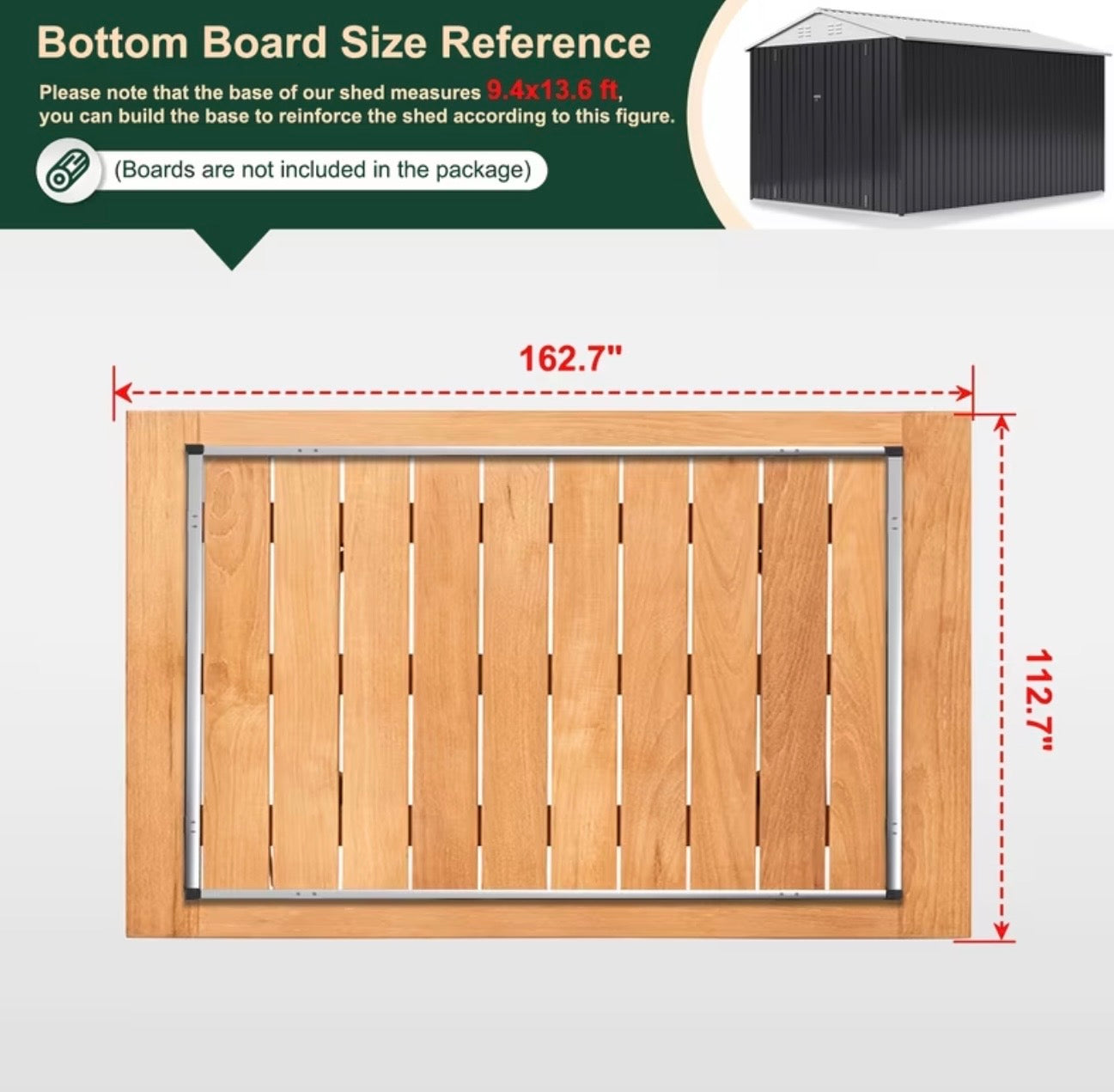 10x14ft Metal Storage Shed with Updated Frame Structure