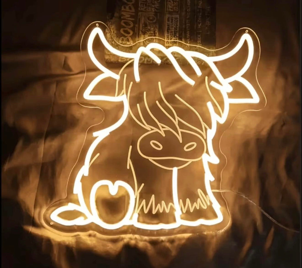 Highland Bull Neon Sign LED USB Powered Wall Art