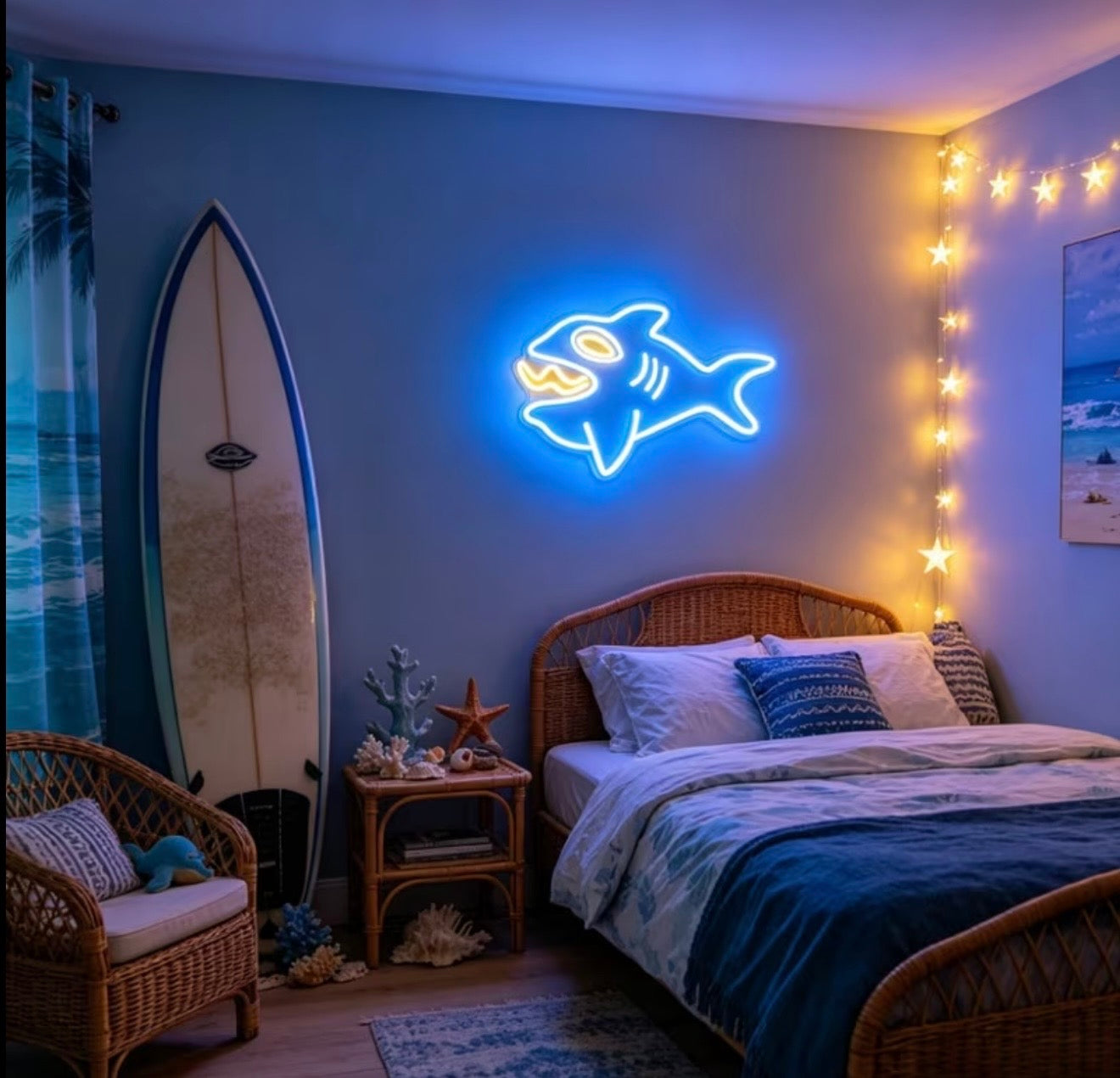 Shark LED Neon Sign USB Powered with Dimmer Switch