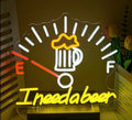 Fuel Gauge Beer Neon Sign Wall Art Drag Racing Gift with Adjustable Light for Man Cave and more