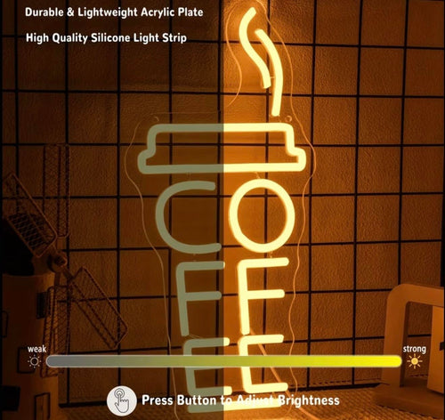 Coffee Neon Sign LED for Kitchen, Man Cave, Coffee Shop etc