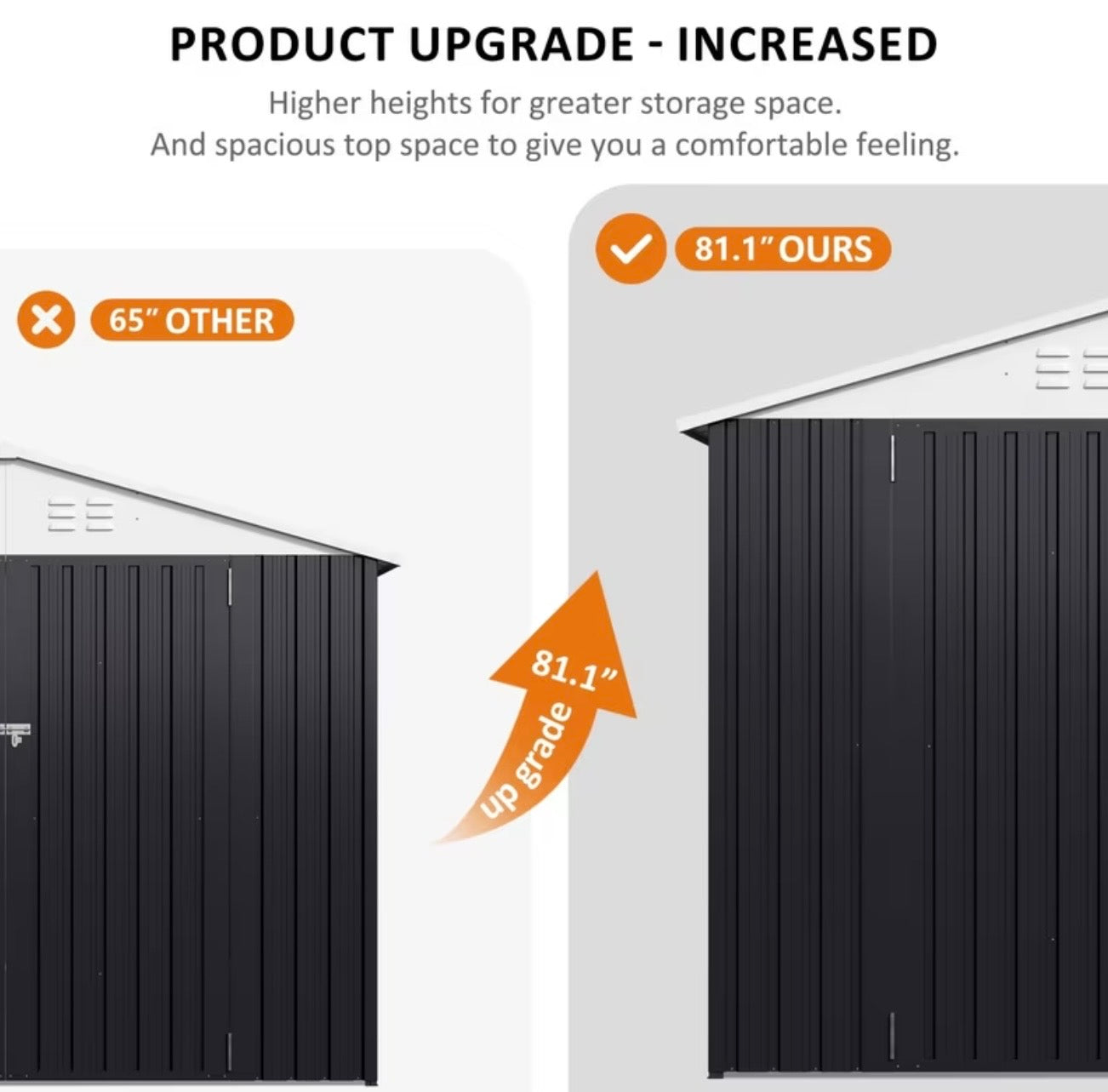 10x14ft Metal Storage Shed with Updated Frame Structure