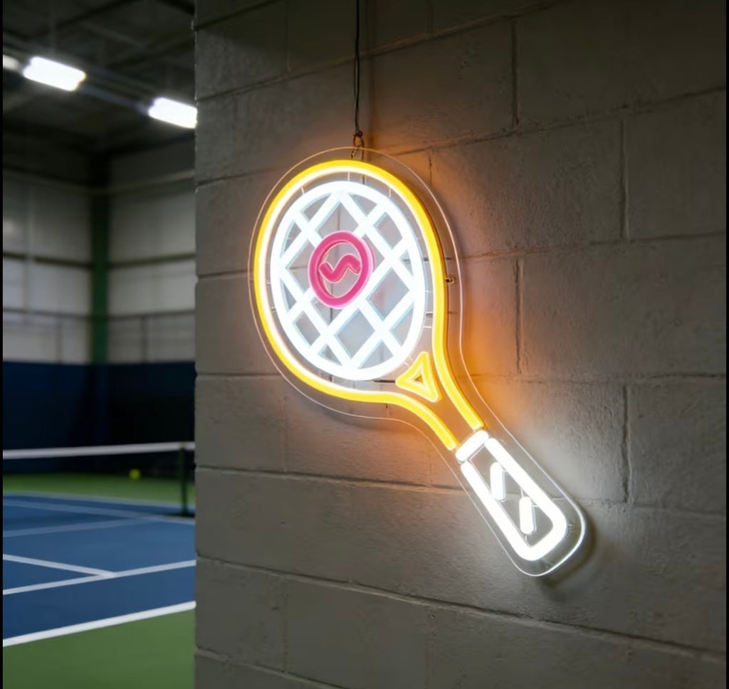 Tennis Racket Neon Sign LED Fitness Room Game Hall Sign USB Powered