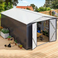 10x14ft Metal Storage Shed with Updated Frame Structure
