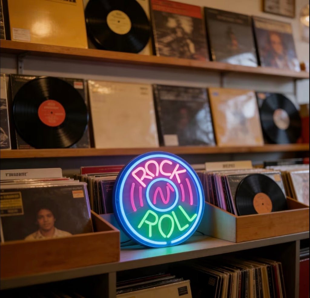 Rock And Roll Neon Sign Adjustable Brightness USB Powered Light