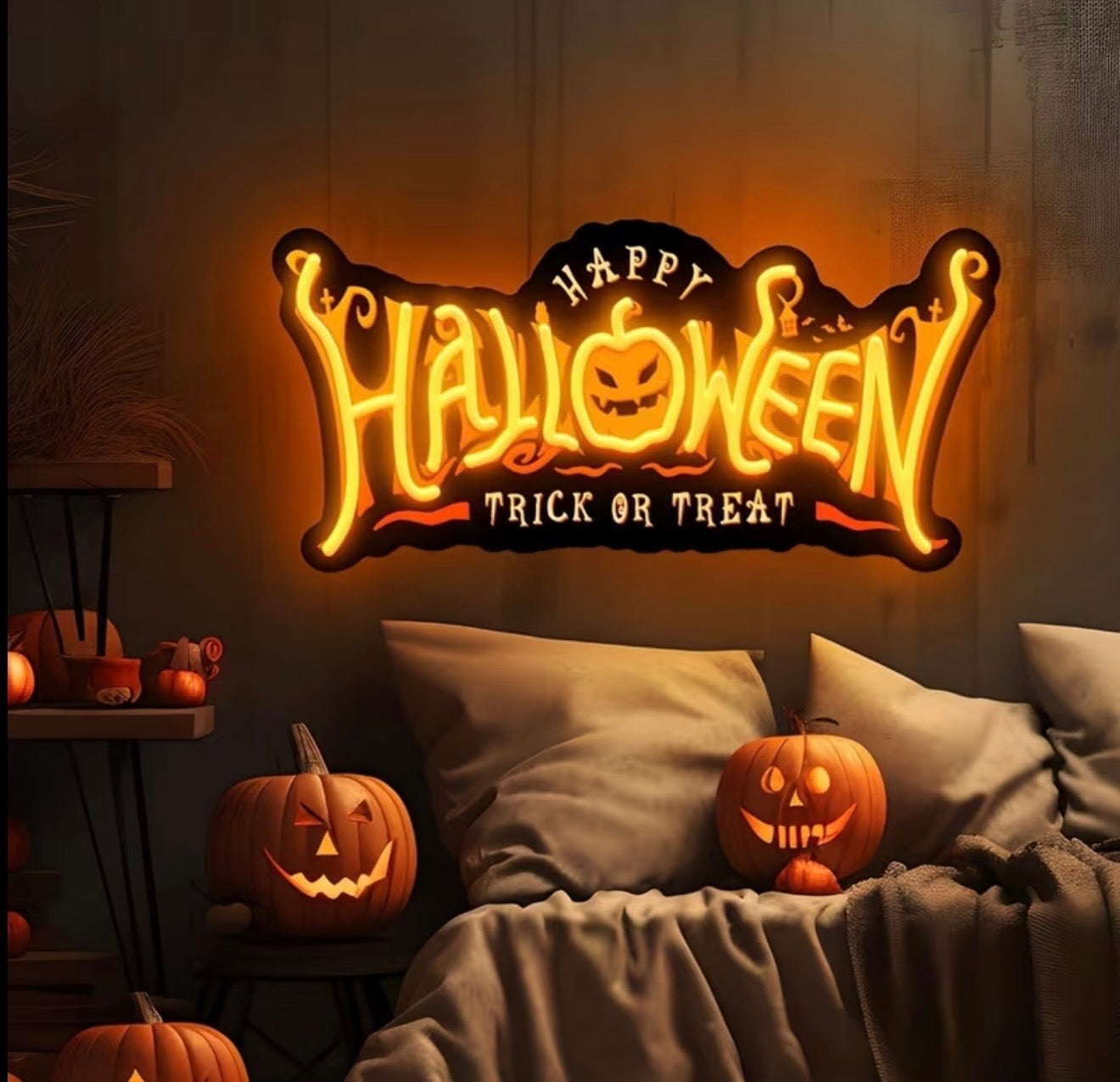 Happy Halloween LED Neon Sign USB Powered