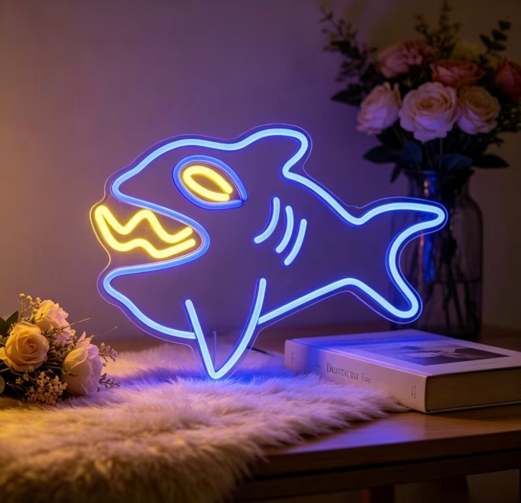 Shark LED Neon Sign USB Powered with Dimmer Switch