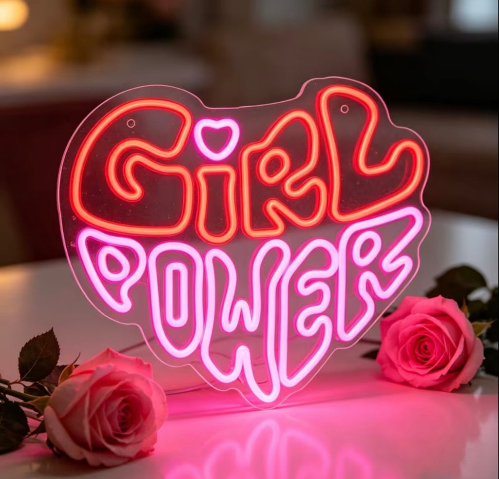 Girl Power Neon Sign LED USB Powered Room Decor