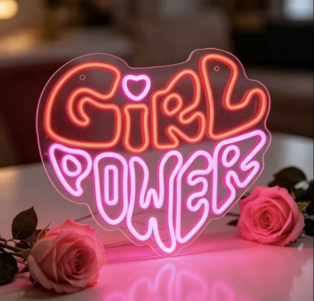 Girl Power Neon Sign LED USB Powered Room Decor