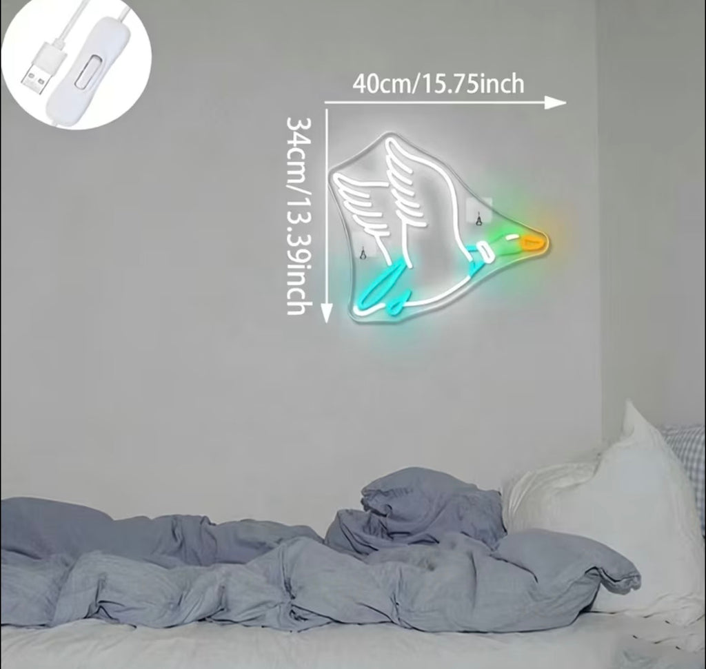 Duck Neon Sign Multicolor RGB USB Powered
