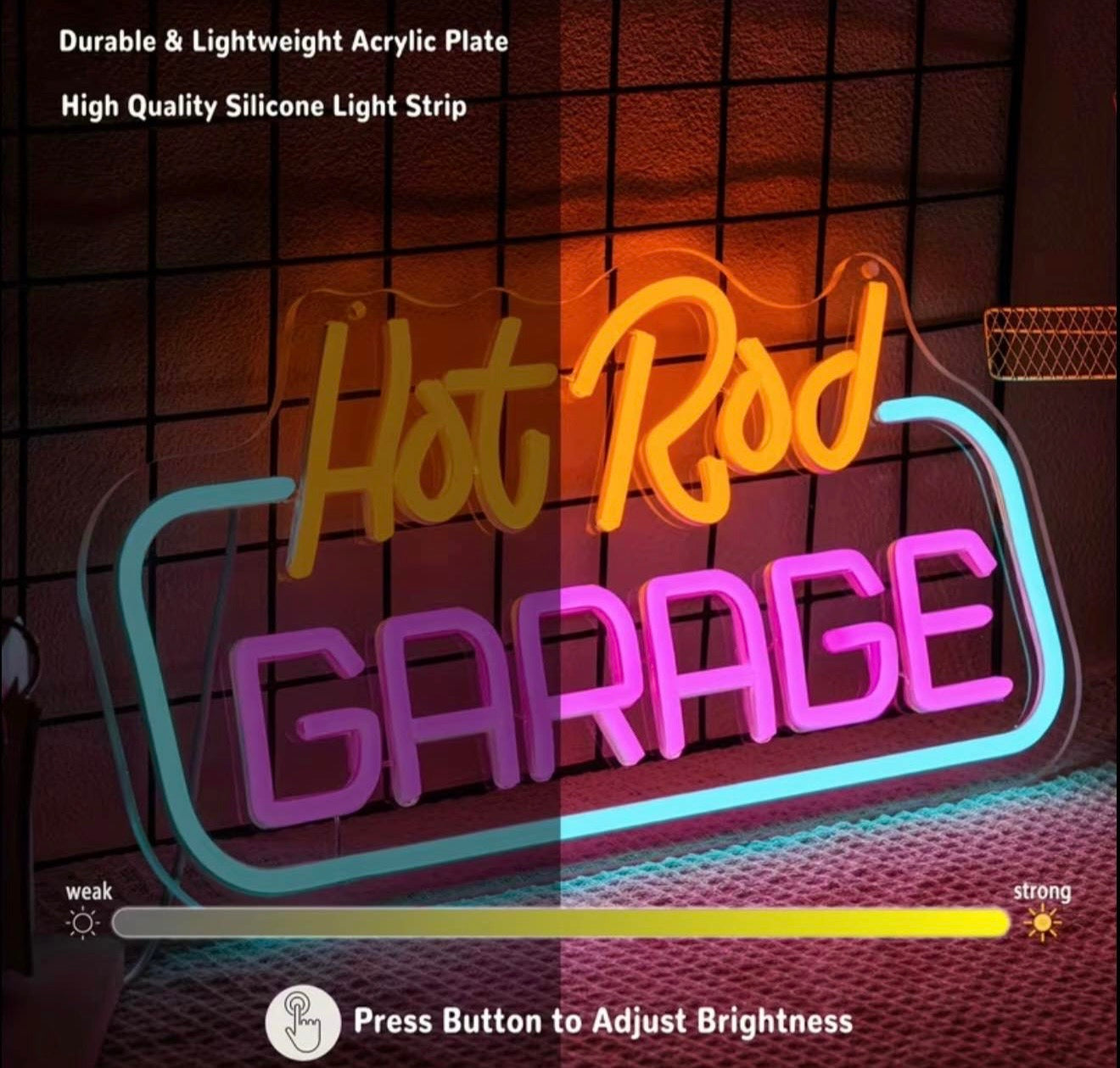 Hot Rod Car Garage Neon Sign for Garage or Man Cave