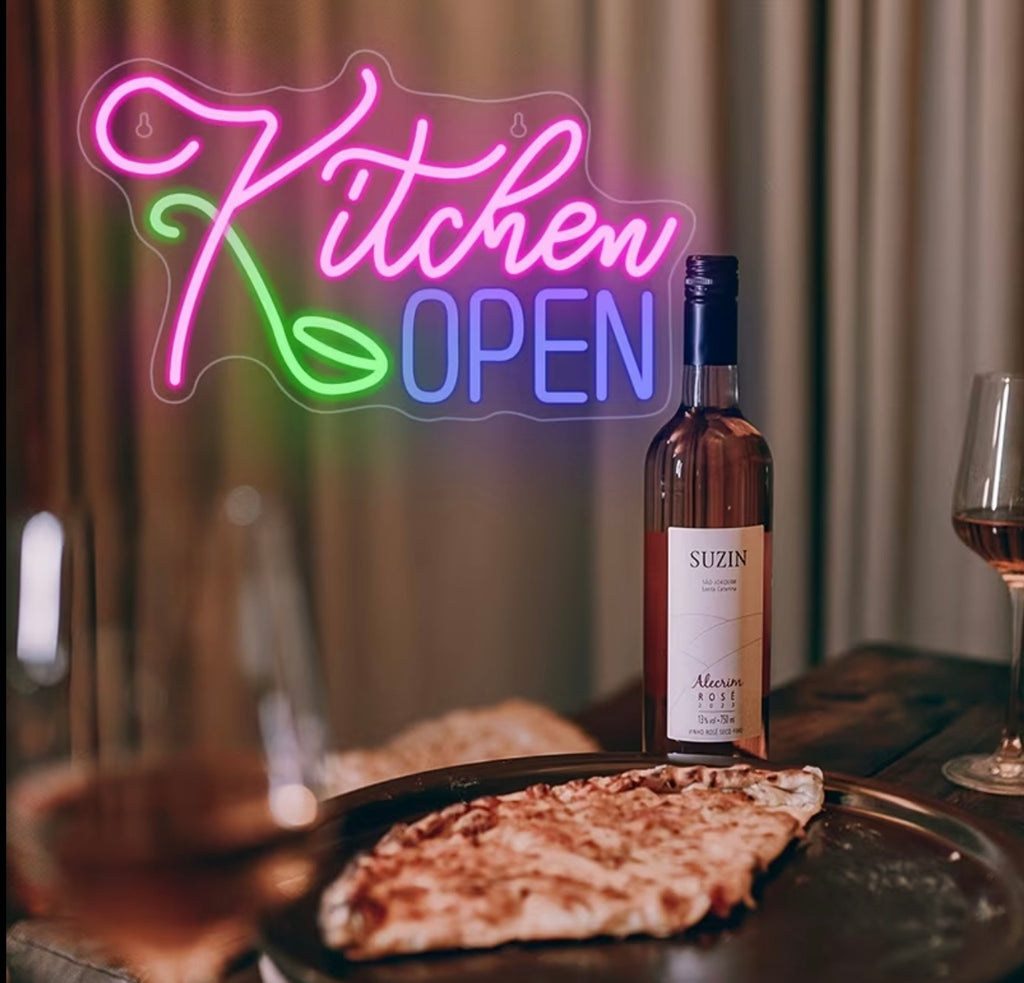 Kitchen Open Chef Neon Sign LED USB Powered