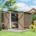 4.6x9ft Metal Lean-to Storage Shed with Foundation Kit & Lockable Doors