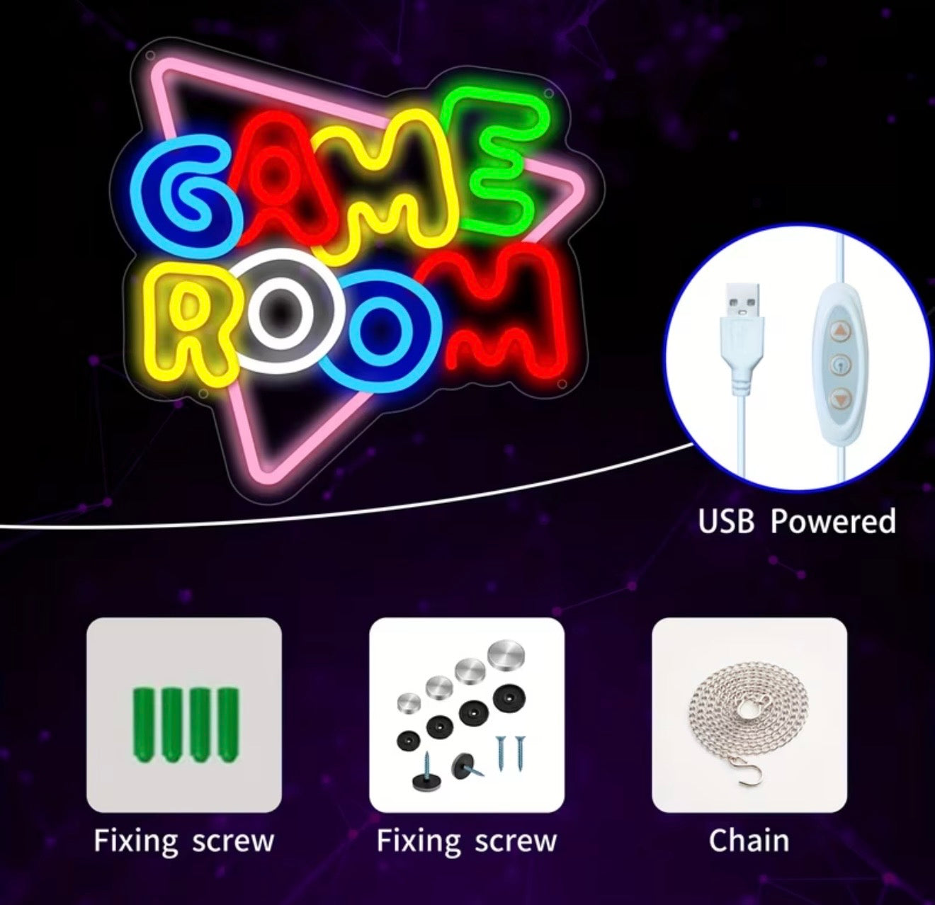 Game Room Neon Sign LED USB Powered for Gamers