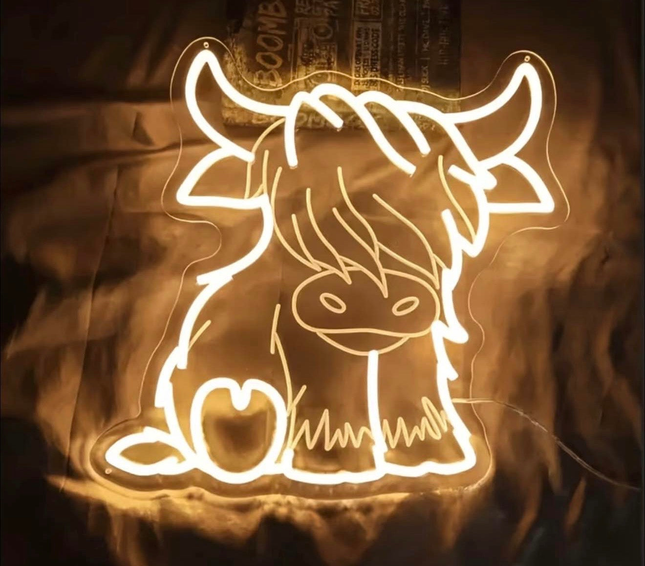 Highland Bull Neon Sign LED USB Powered Wall Art